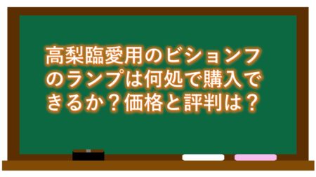 高梨臨のビションフのランプは何処で購入できるか?価格と評判は?