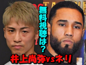 井上尚弥vsネリ戦を無料で視聴する3つの方法とは?Leminoでの配信がほぼ確定でも・・・